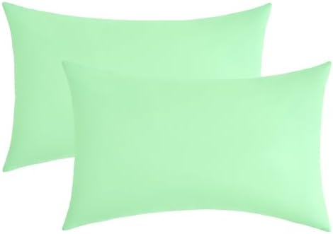 JELLYMONI Pillow Protectors Set of 2 Waterproof Zippered Light Green