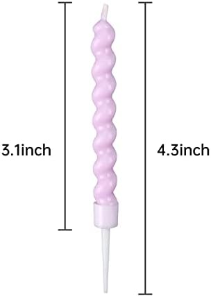 BEAN LIEVE 12-Count Rainbow Birthday Candles with Holders