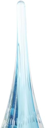 Deco 79 Blue Glass Teardrop Sculpture with Clear Bubbles