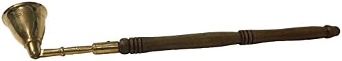Vrinda Handmade Brass Candle Snuffer with Wooden Handle