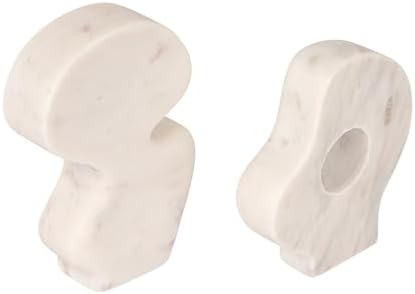 Bloomingville Decorative Abstract Marble Sculptures Set of 2 White