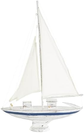 Deco 79 Nautical Wood Sail Boat Decor Statue