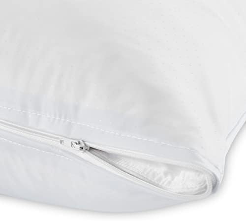 4 Pack Pillow Cover Protectors Cooling Plush Vinyl Zippered