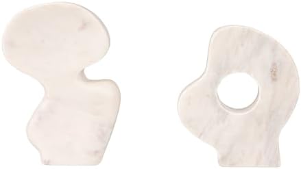 Bloomingville Decorative Abstract Marble Sculptures Set of 2 White