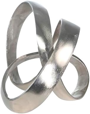 Sagebrook Home Modern Abstract Aluminum Sculpture Silver 7 Inch