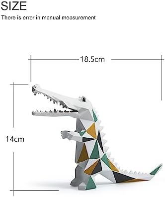 HAUCOZE Crocodile Sculpture Statue 67 Inch Polyresin Decor