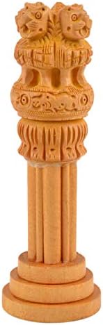 Wooden Ashoka Stambh Pillar Statue 6 Inches