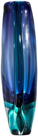 Luxury Lane London Blue 10 Inch Tall Oval Art Glass Vase