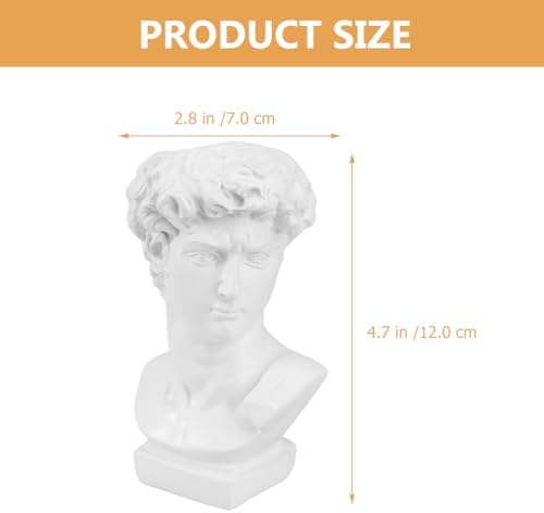 Greek Statue Pen Holder - David Bust Resin Desk Organizer 1