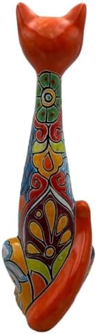 Talavera Long Neck Cat Vase Orange Multi 195