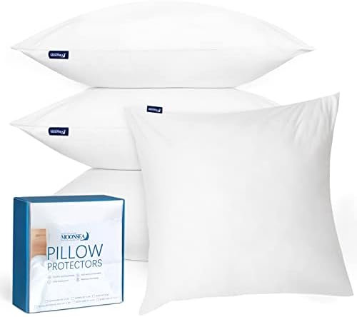 Moonsea 20x20 Pillow Covers with Zipper - Waterproof Breathable