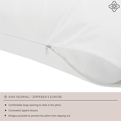 Bioweaves Organic Cotton Pillow Protectors 20x36 2-Pack GOTS Zipped