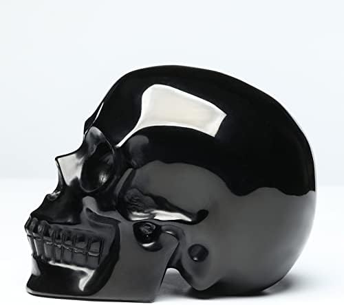 5 Inch Natural Black Obsidian Crystal Skull Statue