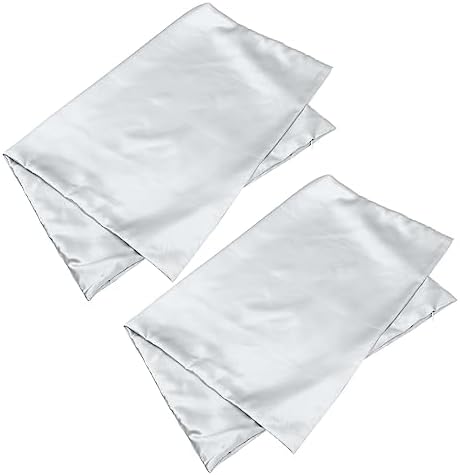 2PCS Ice Silk Pillow Covers with Zipper Design