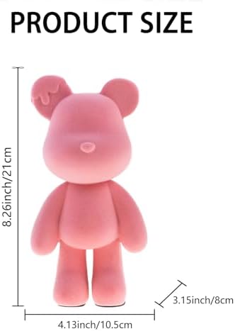 Bear Sculpture Resin Home Decor Pink