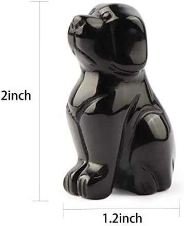 Artistone 2 Inch Black Obsidian Dog Statue Figurine