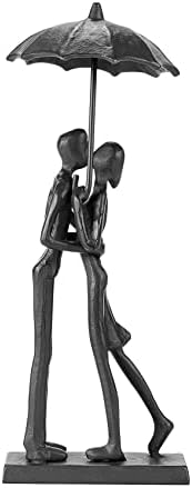Handcrafted Iron Couple Sculpture - Romantic Home Decor Statue