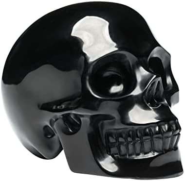 5 Inch Natural Black Obsidian Crystal Skull Statue