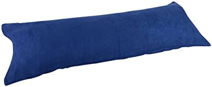 Navy Blue Microsuede Pillow Cover with Double Zippers 20x48