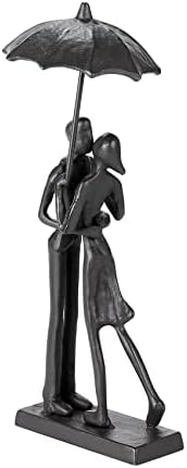 Handcrafted Iron Couple Sculpture - Romantic Home Decor Statue