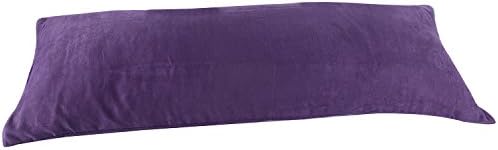 Dark Purple Microsuede Body Pillow Cover with Double Zippers