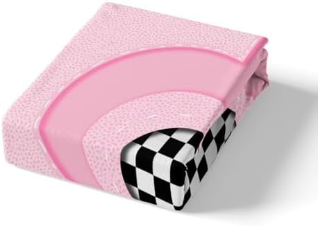 Manfei Racing Checkered Flag Fitted Sheet Set Queen Size