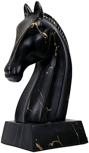 12 Inches Black Horse Head Resin Sculpture