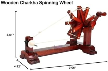 Lalit Kishori Handicraft Wooden Gandhi Charkha Sculpture 1