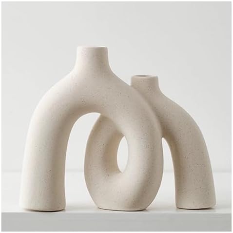 Jonronboci Hug Donut Vase Set - Cream White Modern Nordic Boho Style