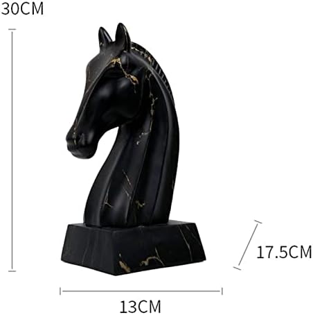 12 Inches Black Horse Head Resin Sculpture