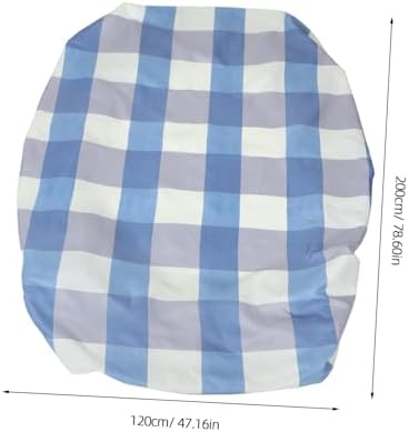 Luxshiny Blue Plaid Twin Fitted Sheet with Breathable Cover