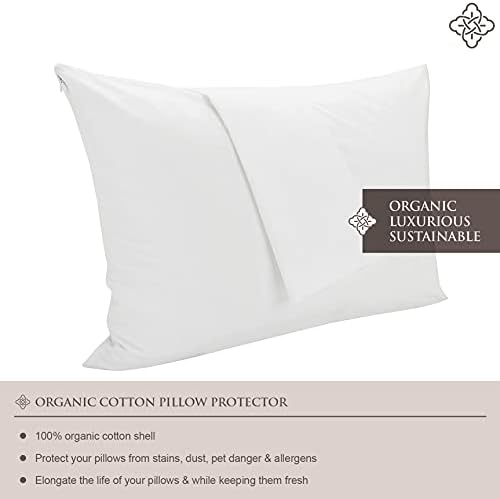 Bioweaves Organic Cotton Pillow Protectors 20x36 2-Pack GOTS Zipped