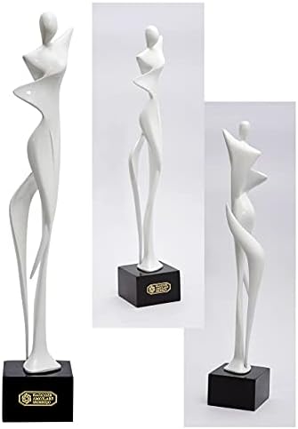 NENBOLEC Yoga Sculpture Figurine 165 Inch White Polyresin Statue