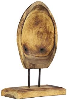 Deco 79 Carved Tribal Mask Reclaimed Wood Sculpture