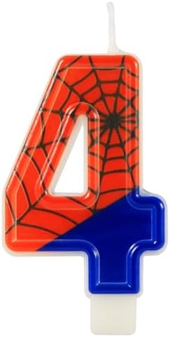 Spider Web Number Candle Birthday Cake Topper 4 pcs