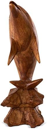 G6 Collection Hand Carved Dolphin Statue 8 Inch