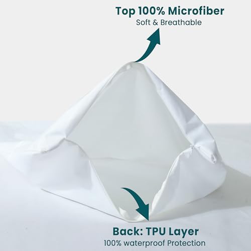 Waterproof Pillow Protectors Set of 4 with Zipper