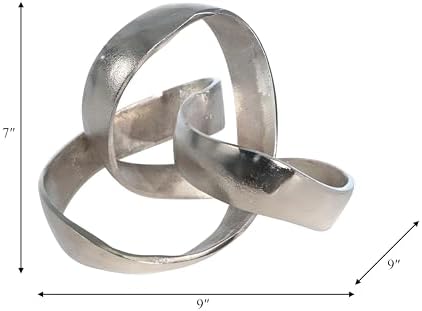 Sagebrook Home Modern Abstract Aluminum Sculpture Silver 7 Inch