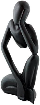 12 Black Wooden Abstract Thinking Man Sculpture