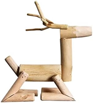 Handcrafted Wooden Deer Statue 8 Inches Tall