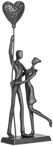 Handcrafted Iron Couple Sculpture - Romantic Home Decor