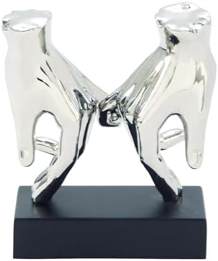 Deco 79 Polystone Hands Sculpture Statue Silver