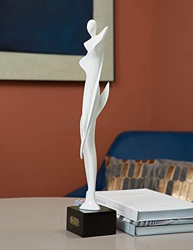 NENBOLEC Yoga Sculpture Figurine 165 Inch White Polyresin Statue
