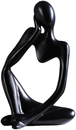 Modern Thinker Statue Home Decor Black-Right