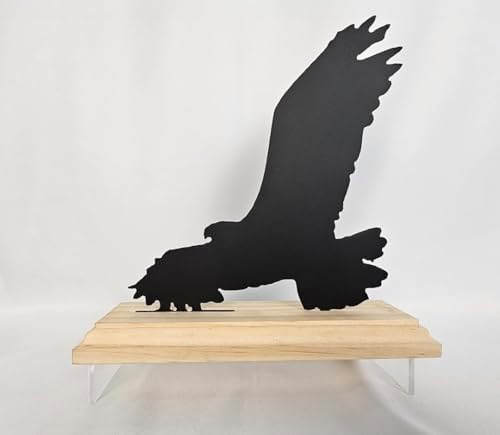 Rustic Black Eagle Decor Metal Wood Statue