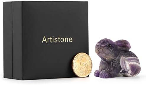 Artistone 2 Inch Amethyst Crystal Rabbit Statue