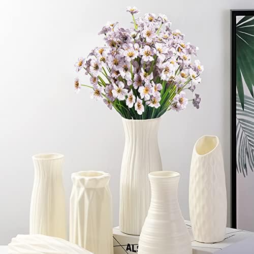 DRT DERUITAI 24 Bundle UV Resistant Artificial Violet Flowers