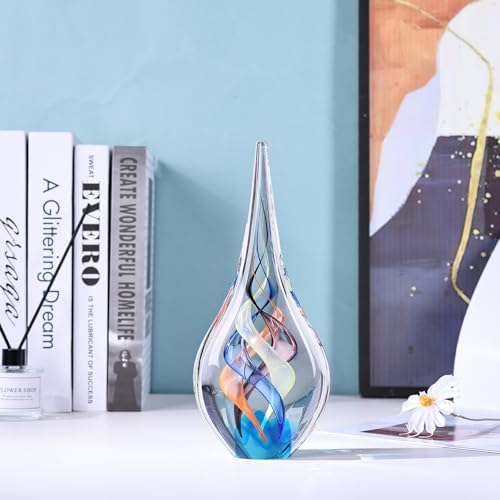 DOVDOV Multi-Color Blown Glass Teardrop Sculpture
