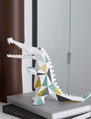 HAUCOZE Crocodile Sculpture Statue 67 Inch Polyresin Decor