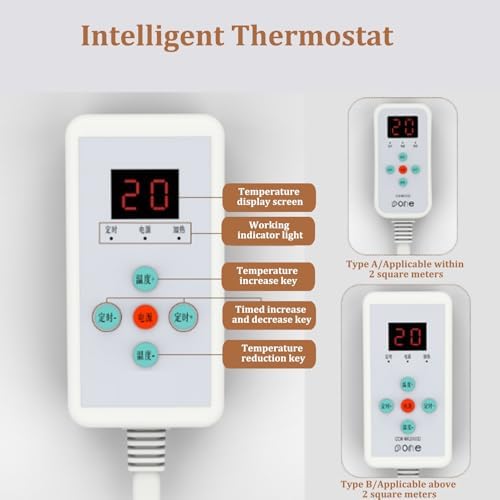 Heated Area Rug with Timer and Overheat Protection